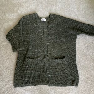Target Universal Thread Open Cardigan in variegated olive green size XS